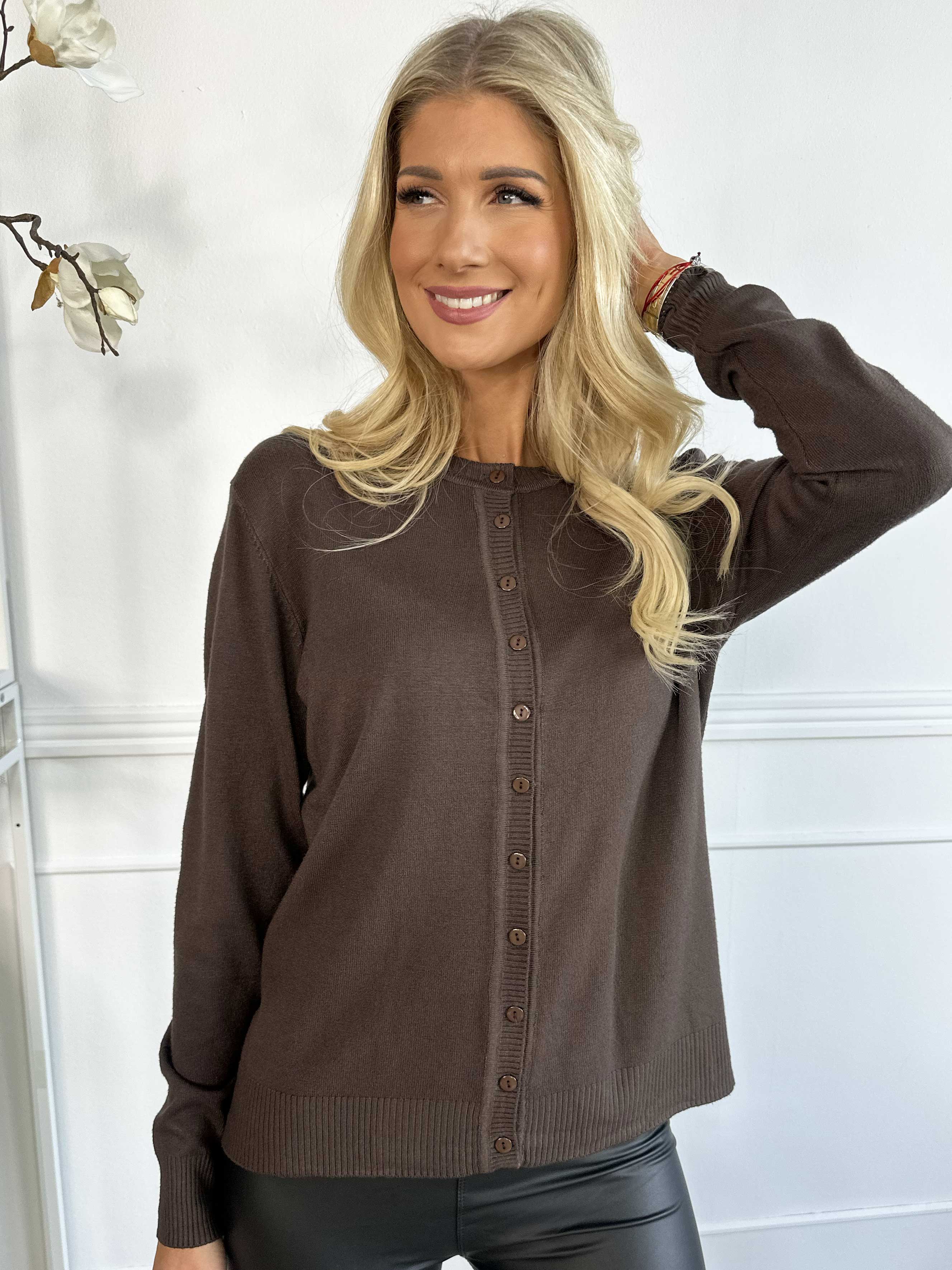 Fidan - Blød strikcardigan i viskose og bomuld